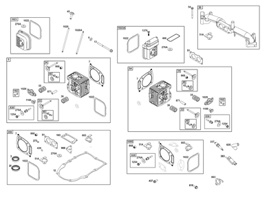 Cylinder Head Group Diagram and Parts List for 385777-0352-B5 200000 - 399999 Briggs and Stratton Engine